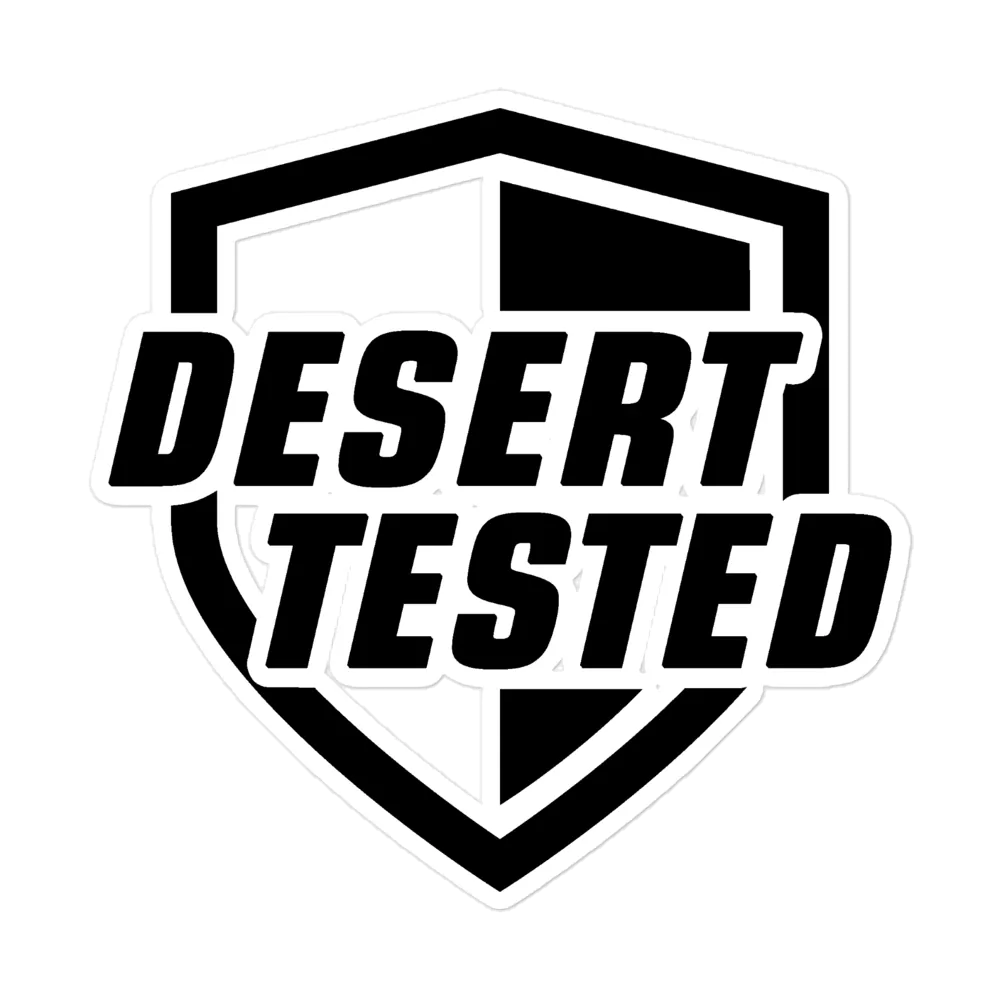 Desert-Tested Square Black Vinyl Decal