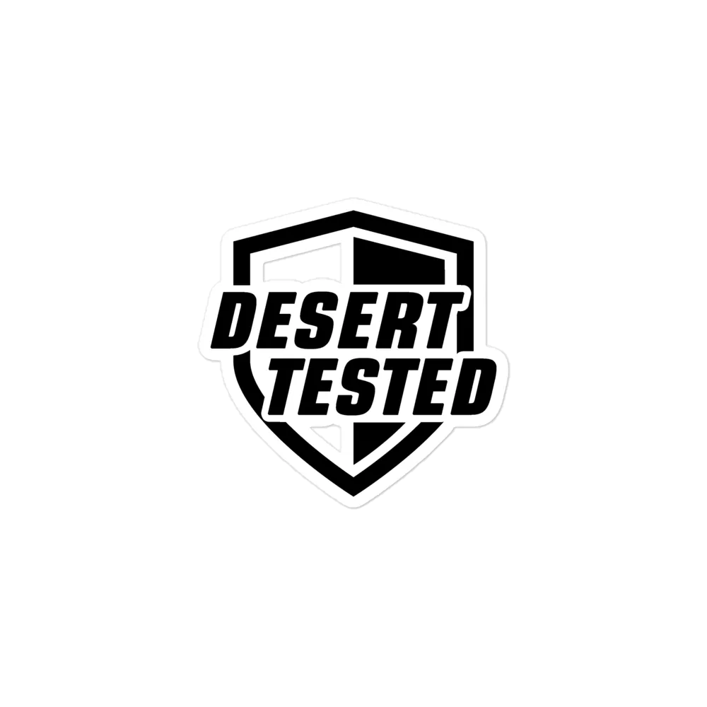 Desert-Tested Square Black Vinyl Decal