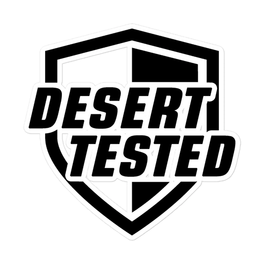 Desert-Tested Square Black Vinyl Decal