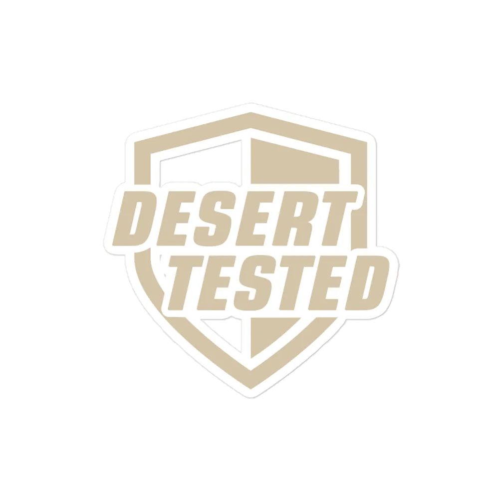 Desert-Tested Square Desert Sand Vinyl Decal